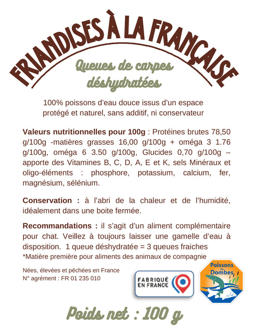 Queue de carpe séchée pour chat – 100 g